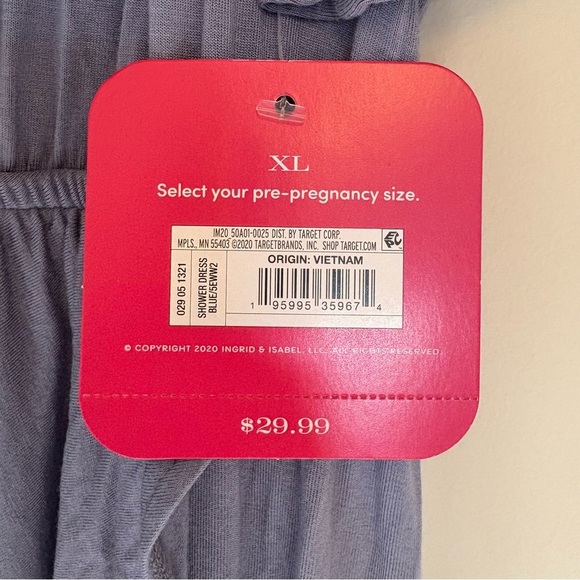 NWT Isabel Maternity Dusty Blue Maxi Dress with Ruffles - XL - Picture 4 of 5